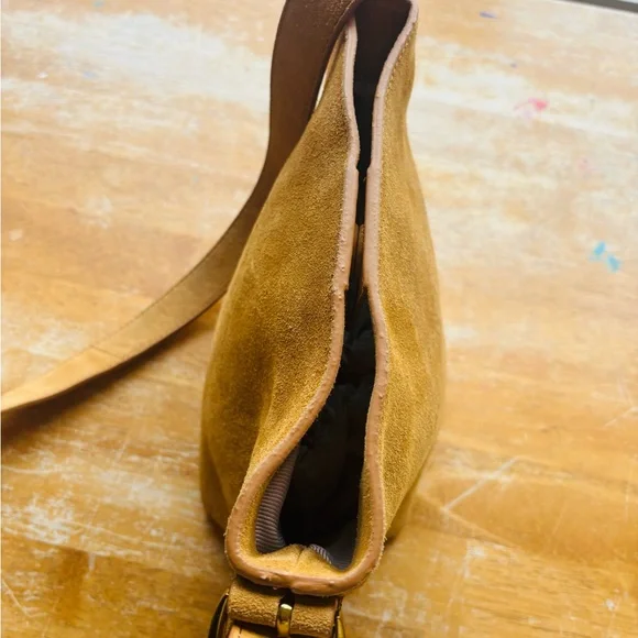 Margot New York Tan Suede Crossbody Bag - Picture 6 of 13